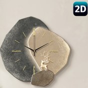 Resim 2D Düz, 1 adet 2D Düz Lüks Modern Tarz Taş ve Altın Geyik Sessiz Duvar Saati, Süper Sessiz Kuvars Hareketi, Çıkarma Yok, Hafif Lüks Modern ve Rahat Ev Atmosferi Müzik Odası Yatak Odası Mutfak Kahve Bar Dekorasyon Saati, 2D Düz 