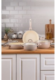 Resim Emsan Crystal Rose 7 Parça Güveç Seti Rose 