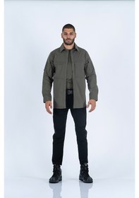 Resim Combat Tactical Fermuar Cepli Gömlek Haki 
