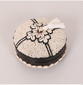 Resim Bali Boncuklu Bambu Saklama Kutusu L 20x12 Cm 