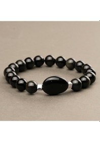 Resim Obsidyen Doğal Taş Bileklik 10 Mm İçsel Güç Renkli 