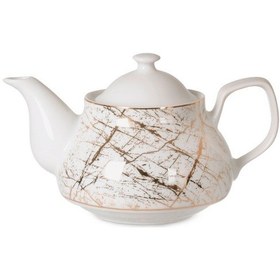 Resim Mermer Desenli Porselen Demlik 750ml Beyaz 