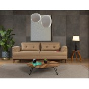 Resim Perla Sofa Madrid Üçlü Yataklı Kanepe Hardal Kazayağı 