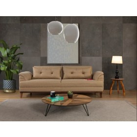 Resim Perla Sofa Madrid Üçlü Yataklı Kanepe Hardal Kazayağı 