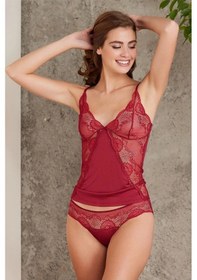 Resim Pierre Cardin 330 Kadın İp Askılı Atlet Külot Takım-bordo Bordo 