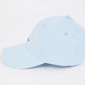 Resim DeFacto Kadın Etiket Baskılı Dokuma Beyzbol Basketbol Şapkası D9484AX25SMBE18 Mavi 