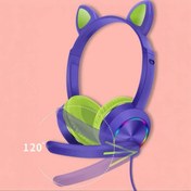 Resim Karler Bass Akz020 Kafa Üstü Işıklı Kedi Kulaklık - Siyah Wlzor 