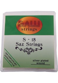 Resim 0,18 Ithal Galli Kısa Sap Saz Tel Seti +10 Adet Saz Tezene Mızrap 