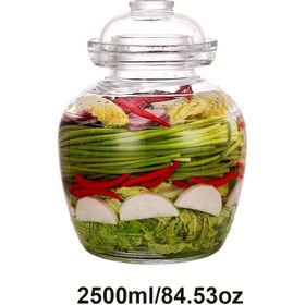 Resim 1 Adet, 2500ml/84.53oz Kapaklı Cam Fermentasyon Kavanozu, Su Mühürli Hava Kilidi ile Geleneksel Fermentasyon Seti, Turşu ve Kombucha için Turşuluk, Saklama Kabı, Havasız Fermentasyon Kavanozu, Dayanıklı Cam Kavanoz, Yüksek Kaliteli Fermentasyon Kavanozu, Mutfak Koruma, Ev Yapımı Lahana Turşusu Yapma 