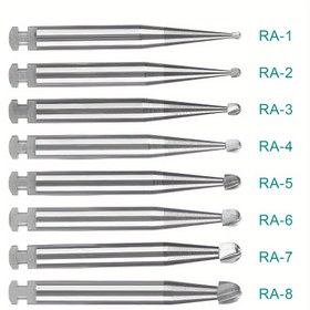 Resim 5 adet RA Düşük Hız Tungsten Karbür Burs - Yuvarlak Baş Serisi, 2.35mm, Çilek Kesme ve Parlatma için İdeal, Hassas Aletleme | Yuvarlak Baş Bursları | Tungsten Karbür Bursları 