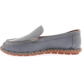 Resim Dgn 603-23y Kadin Dikiş Detayli Loafer Ayakkabi 603-2109-R0884 Koyu Mavi 