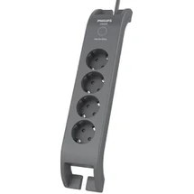 Resim PHILIPS 4-lü SPN3140A/62 900 Joules Akım Koruma Prizi GRİ 
