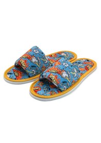 Resim Erkek Mavi Bomba Önü Açık Ev Terliği Mavi 