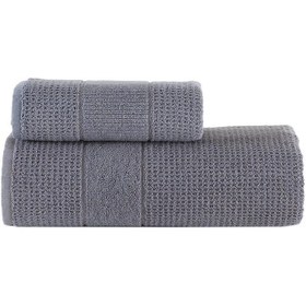 Resim Zeynep Tekstil Royality 50x90 70x140 Cm 2'li Banyo Havlu Seti, %100 Pamuklu Havlu Takımı Antrasit 