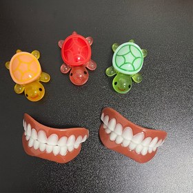 Resim 5 Parça Set: 2 Üst Diş + 2 Alt Diş + Kutu, Çift Sıra Simüle Edilmiş Protezli Gelişmiş Diş Eğitimi Kiti, Plastik Üst ve Alt Diş Modelleri, Kokusuz Diş Öğrenme Aksesuarları C848 