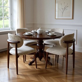 Resim Elegansia Yuvarlak Masa Takımı (4 Adet Brugge Sandalye) - 90cm 