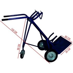 Resim Oksijen Asetilen Tüp Taşıma Arabası 3 Tekerlekli 