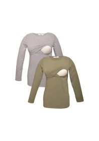 Resim Luvmabelly Myrb2704 2707 Emzirme Tshirt Seti-çok Renkli 