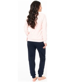 Resim U.S. Polo Assn. U.s Polo Assn. 20125 Kadın İnce Polar Uzun Kollu Bisiklet Yaka Paçası Bantlı Rahat Ev Giyim-pembe Pembe 