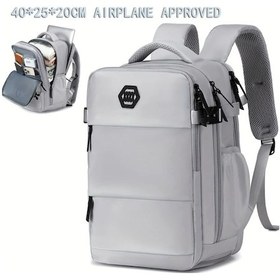 Resim Xuweiwei Silvery Gray Travel Backpack 15.6 Inch Laptop Çantası Okul İş Seyahat İçin Ayakkabı Bölmeli Diğer 