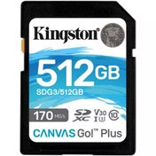 Resim Kingston 512GB Canvas Go Plus USH-I Hafıza Kartı SDG3/512GB 