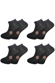 Resim KARDEŞLER ÇORAP Unisex Pamuklu Dikişsiz Siyah Patik 4'lü Paket 