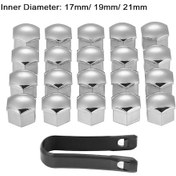 Resim Gümüş Rengi-19mm-20 Adet 17mm Plastik Bijon Somunu Kapakları Cıvata Kapakları Audi A3 A4 B8 B9 A5 Q3 Q5 Q7 A6 A7 Oto 