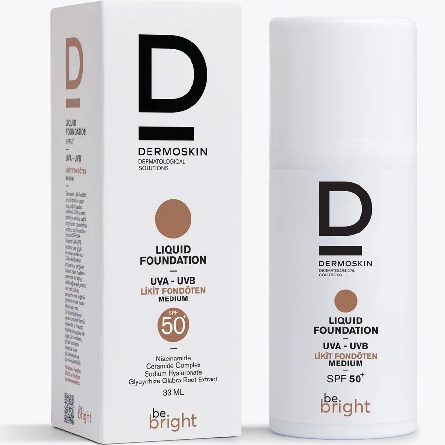 Dermoskin Be Bright Spf 50+ Likit Fondöten Medium 33 ML Fiyatı ve Özelliklerı - Badem