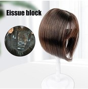 Resim Klipsli Kısa Saç Peruk 25 Cm Kadın Baş Üstü Yedek Bloklar Seyrek Ve Gri Saçları Etkili Bir Şekilde Kaplamak İçin 