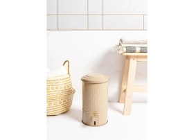 Resim Prizma Banyo Çöp Kovası, Karamel Renk, 5 Lt, Şık ve Kullanışlı Tasarım 