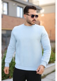 Resim Erkek Üç İplik Şardonlu Sweatshirt Mavi 
