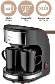 Resim GoldMaster Zinde Yıkanabilir Ve Temizlenebilir Filtreli Çift Kupalı Filtre Kahve Makinesi Gm7331 