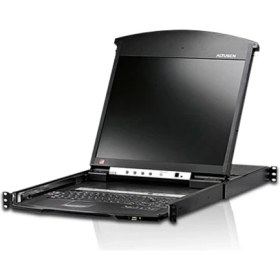 Resim Çift Sürgülü Kasaya Sahip, 19" Lcd Ekran, Türkçe Klavye Ve Touchpad&#039:İ Bulunan 16 Port Cat 5 Kvm Over The Net (16-Port 19İn. Dual Rail Cat5 Lcd Kvm Over The Net) 