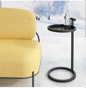 Resim Orta Yan Zigon Sehpa Yuvarlak Metal Sehpa Modeli 