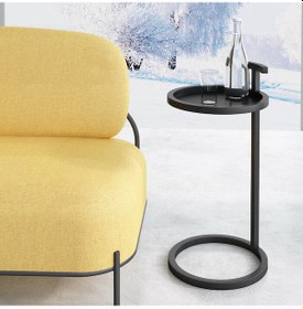 Resim Orta Yan Zigon Sehpa Yuvarlak Metal Sehpa Modeli 