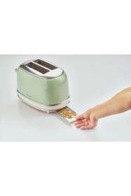 Resim Esmo Home Ariete Vintage Ekmek Kızartma Makinesi 2 Dilim Yeşil 0155/14-810 Watt, Metal Gövde, 2 Dilim Kapasite, Buz Çözme, Isıtma, 6 Kızartma Ayarı, Kolay Temizlik, Çıkarılabilir Kırıntı Tepsisi 
