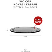 Resim Okyanus Home Siyah Yuvarlak Yedek Çöp Kovası Kapağı Siyah 