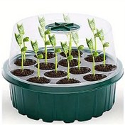 Resim 1 adet 13 Delikli Yuvarlak Fide Kutusu - Sukulentler, Fasulye Söğüşü, Çiçek Fide ve Sebze Tohumları için Şeffaf Kapaklı Hidroponik Bitki Dikimi Tepsisi - Hafif, Dayanıklı Plastik - Bahçıvanlar, Tohum Başlatıcıları için İdeal | Şeffaf Kapak | Hidroponik Tasarım 