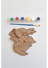 Resim Boya, Eğlen, Keşfet - Çocuklar İçin Eğitici Kanat Hayvanları 3 Parça Ahşap Boyama Seti 