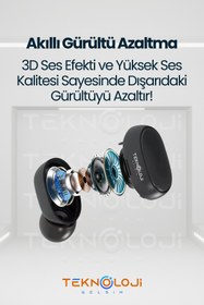 Resim Teknoloji Gelsin E6s Dots Universal HD Ses Çift Mikrofon Extra Bass Powerbank Kutu Bluetooth Kablosuz Kulaklık 