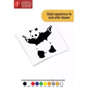 Resim Silahlı Panda Sticker Oto Motor Laptop Duvar Folyo Sticker 60 X 60 Cm 