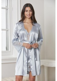 Resim Pierre Cardin Saten Gecelik Sabahlık Pijama Takım Şort Takım 6'lı Gelin Çeyiz Seti - 6015 001 