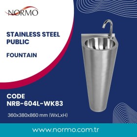 Resim Normo Paslanmaz Çelik Engelli Klozeti P Çıkışlı-Taharet Çubuklu 370x700x460mm (NRC-6038-PBXX) 
