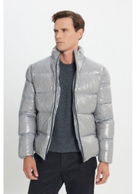 Resim AC&Co / Altınyıldız Classics Erkek Antrasıt Standart Fit Soğuk Geçirmez Casual Mont 