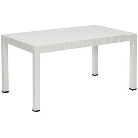 Resim Rattan 90x150 Camsız Beyaz Masa - Bahçe&balkon&teras Beyaz 