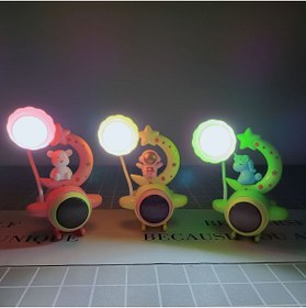 Resim Livava Uçaklı Unicorn Masa Lambası, Yeşil, 23x10 