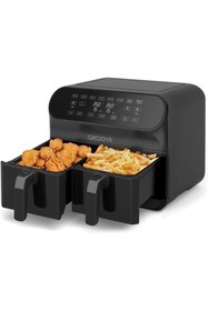 Resim AyrStore Groove Max Plus XXL 1800W (4Lt+4Lt) 8Lt Çift Hazneli Smart Airfryer Air Fryer Yağsız Sıcak Hava 