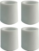 Resim 25 Mm Pvc Sandalye Ayak Pabucu Sessiz Yumuşak Beyaz 4 Adet 