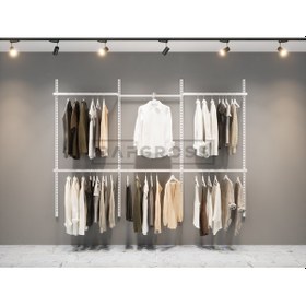 Resim Mağaza Raf Sistemi, Askılık Sistemi, Butik, Mağaza Stand Beyaz 