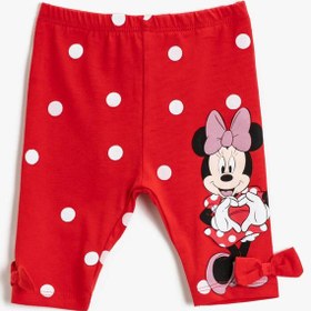 Resim Kız Bebek Minnie Mouse Tayt Pamuklu Lisanslı Fiyon Detaylı 